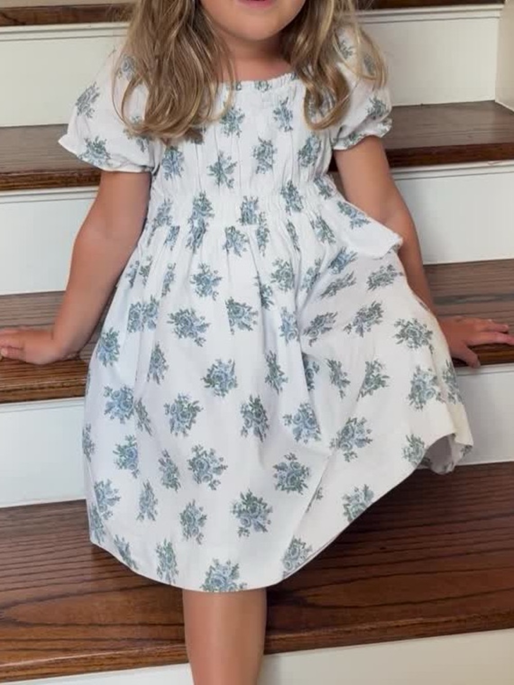 Edgehill Collection x born on Fifth Girls White Floral Smocked Dress